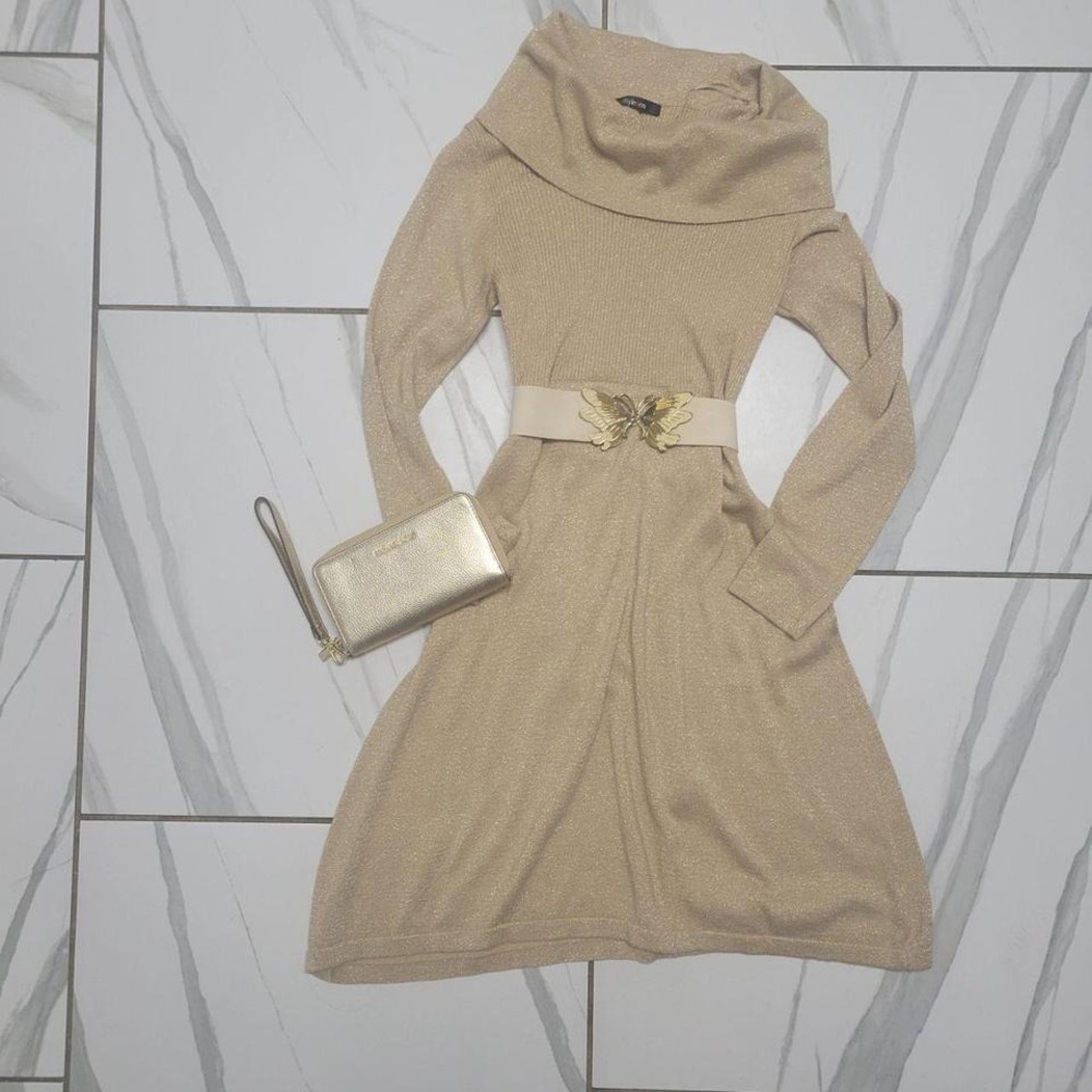Vintage y2k Style & Co goddess gold officewear party goddess golden party dress